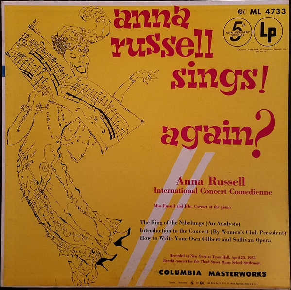 Front vinyl album cover for Anna Russell Sings! Again?